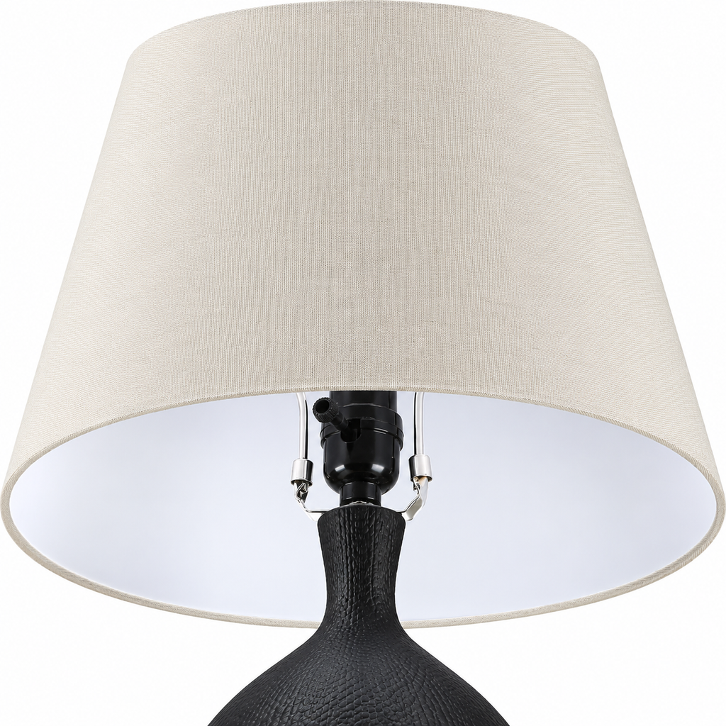 True Fine 22" Matte Black 3-Way Table Lamp