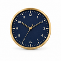 Crosley 15" Denim Blue & Wood Wall Clock