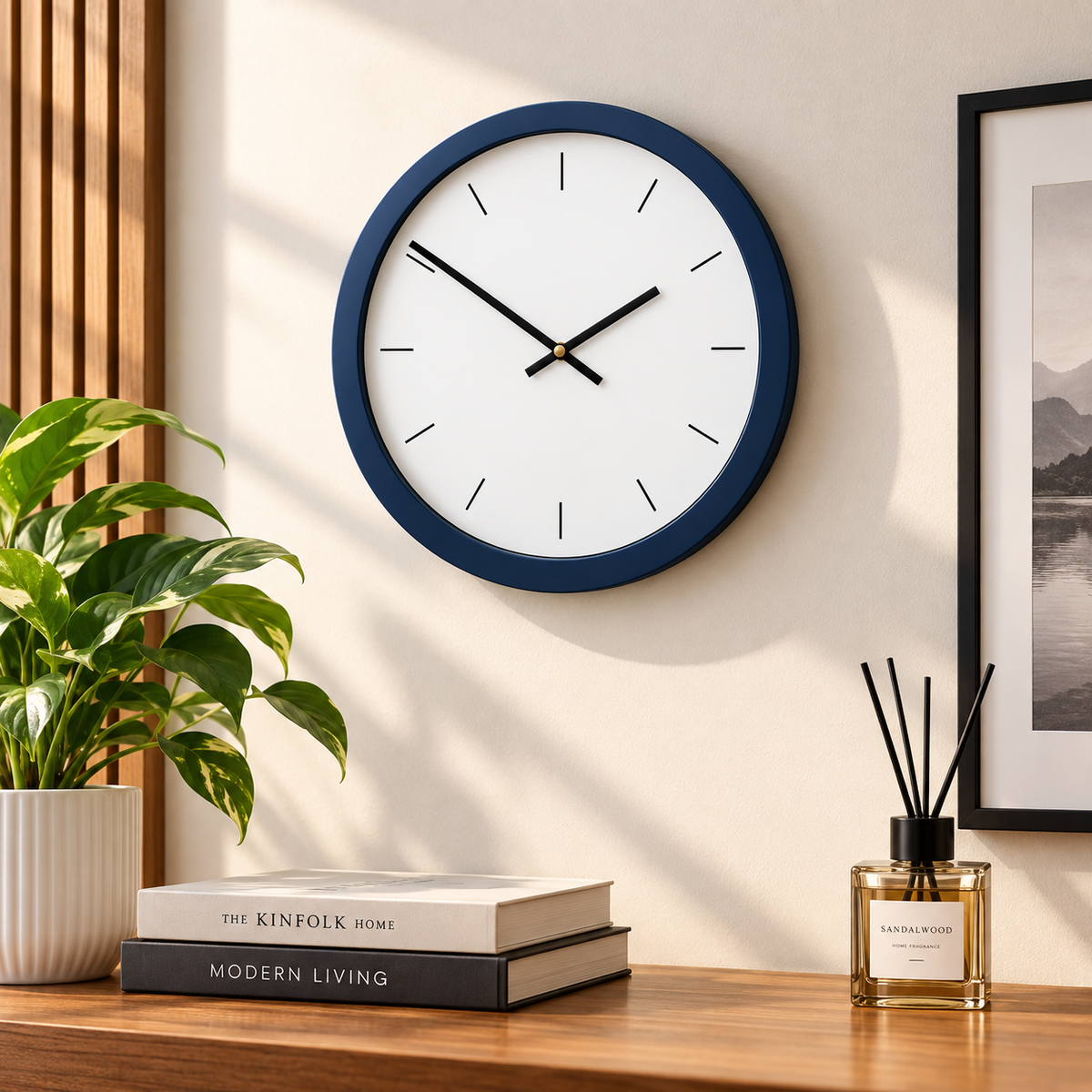 Classic Navy Round Wall Clock