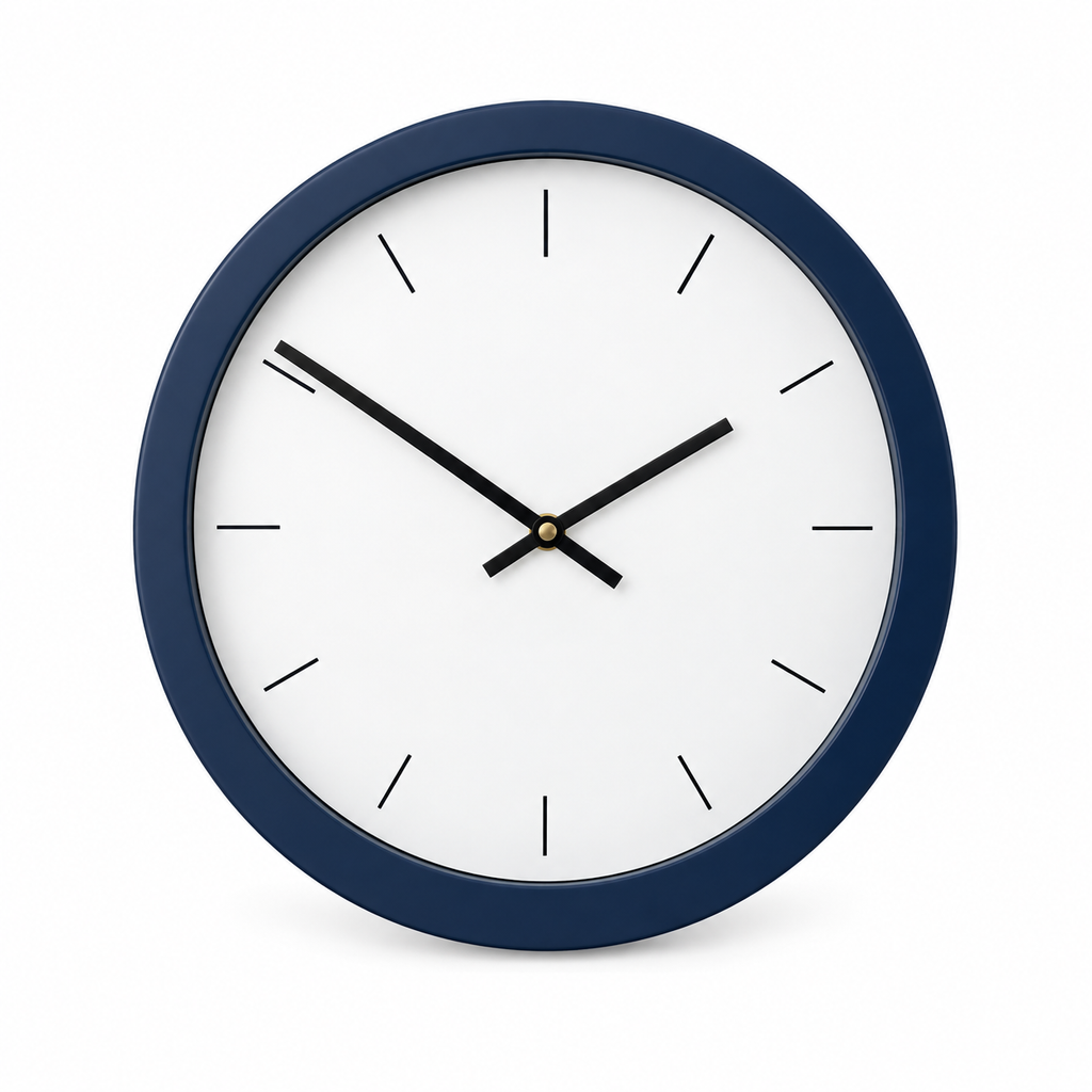 Classic Navy Round Wall Clock